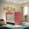 Berço Mini-cama Luna Flex 8020 - Rosa/Branco - Percasa