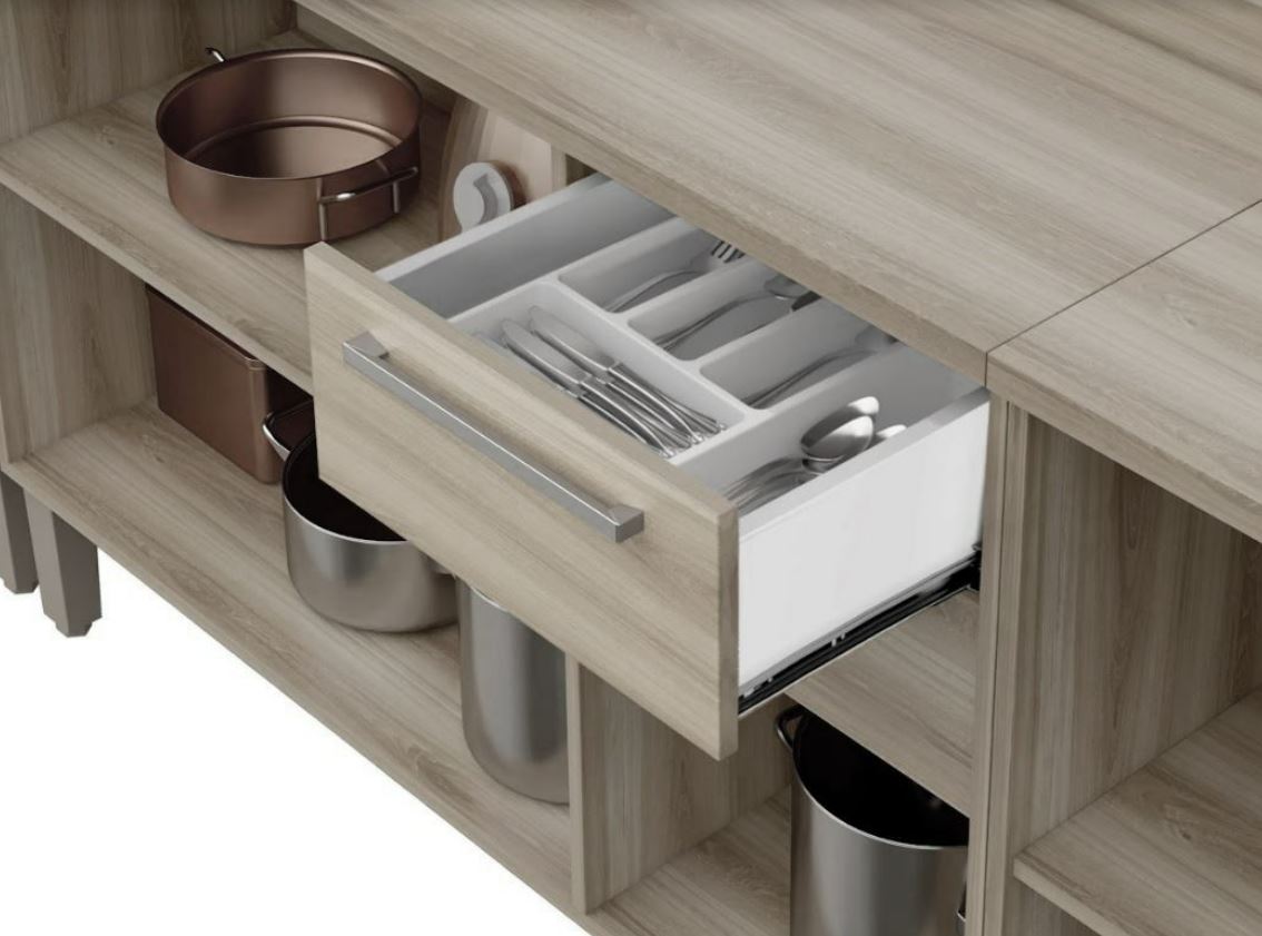 Cozinha Modulada Paris Com Três Portas Com Vidro 5 Peças-Sallêto Móveis -  Castelo dos Móveis