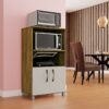 Balcão Multiuso Forno e Microondas com 2 portas Helena - Canela/Off White - Bors