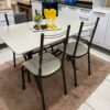 Conjunto de Mesa Tubular Com 4 Cadeiras Paraty 120 x 75cm Tampo Pedra pintada Off White - TTX
