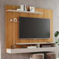 Painel Para TV Até 46 Polegadas Valência Plus - Cinamomo/Off White - PMB