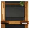 Painel Home Suspenso com Led para TV até 65” Louvor - Cinamomo/Preto