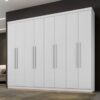 Guarda-roupa Casal 8 portas 4 gavetas Premium Sem Pés - Branco - BNT