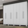 Guarda-roupa Casal 8 portas 4 gavetas Premium Com Pés - Branco - BNT