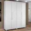 Guarda-roupa Solteirão 4 portas 3 gavetas Master - Branco - BNT