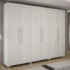 Guarda-roupa Casal 6 portas 4 gavetas Master - Branco - BNT