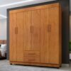 Guarda-roupa Casal 6 portas e 2 gavetas Com pés Copacabana - Cinamomo - BNT