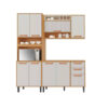 Cozinha Modulada 3 Peças 9 portas Nápoles - Cinamomo/Off White - Itatiaia