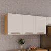Armário Aéreo 3 portas Cristal Titanium com 1,04m -  Cinamomo/Off White - ATM