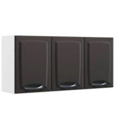 Armário De Cozinha Aéreo 3 Portas New Premium IP3 120cm - Branco/Grafite - Itatiaia