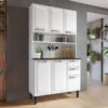 Kit Cozinha Compacto Cozinha 6 Portas 2 Gaveta Pratika 105cm - Branco - Itatiaia