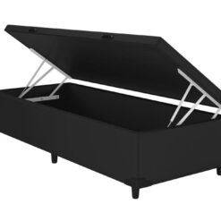 Box Baú Solteiro Nature Elite Corino Preto - 88 x 188 x 42 - Dream