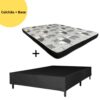 Kit Casal - Colchão Lestespuma INN D20 + Base Box inteiro Universal Corino Preto -138 x 188 x 50 DB