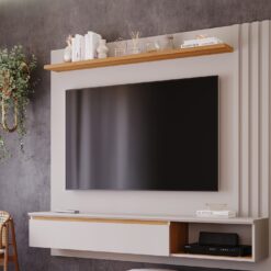 Painel Para TV Até 55 Polegadas Panama Plus - Off White/Nature