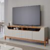 Rack Bancada para TV até 70 polegadas Moema - Off White/Cinamomo - PMB