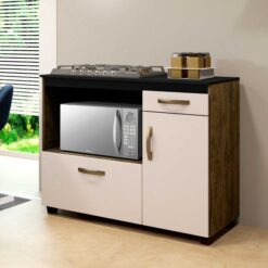 Balcão de Cozinha para Cooktop 5 Bocas Kairos - Ipê / Off White - ATM