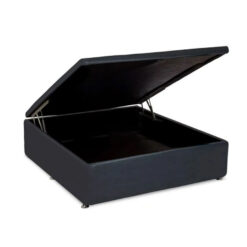 Box Baú Casal inteiro Sommier casal Corino Preto - 138 x 188 x 41 - Ortobom