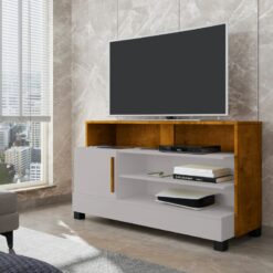 Rack para TV até 48” Pipa - Off White/Naturalle - BC