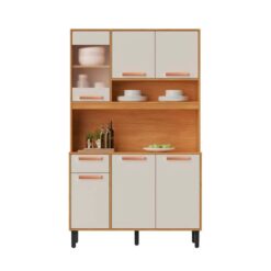 Kit Cozinha Compacto Cozinha 6 Portas 1 Gaveta Nápoles 120cm - Cinamomo/Off White - Itatiaia