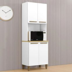 Paneleiro 4 Portas Cristal Master Titanium - Branco - Arte Móveis