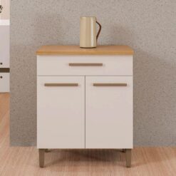 Balcão Multiuso 2 portas 1 gaveta Cristal com 70cm - Cinamomo/Off White - ATM