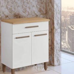 Balcão Multiuso 2 portas 1 gaveta Cristal com 70cm - Branco - ATM