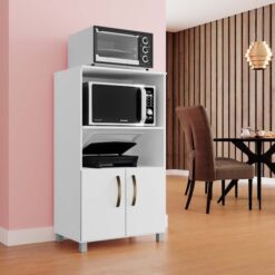 Balcão Multiuso Forno e Microondas com 2 portas Helena - Branco - Bors