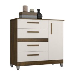 Cômoda Sapateira com 4 Gavetas Josy - Canela/Off White - Bors