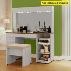 Penteadeira Camarim com Espelho Anita - Branco - Bors