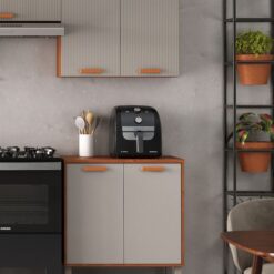 Kit Cozinha 2 peças Itafriz Armário Aéreo 2 portas e Balcão 2 portas - Cinamomo/Fendi - Itatiaia