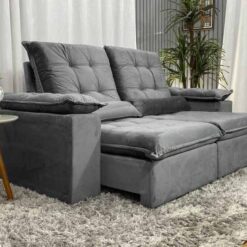 Sofá Retrátil e Reclinável 3 Lugares Egito 2,00 - Cinza 502 - Alpoim Estofados