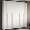 Guarda-Roupa Casal 6 portas com pés Jasmile - Branco - Acp