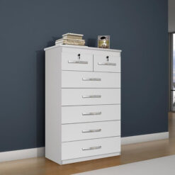 Cômoda 7 Gavetas com Chave Barcelona - Branco - BNT