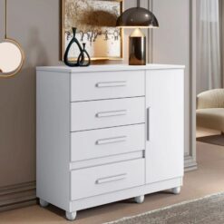 Cômoda Sapateira Florença Com 4 Gavetas E 1 Porta - Branco - BNT