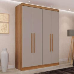 Guarda-Roupa Solteiro 4 Portas Recife - Cinamomo/Off White - Sallêto