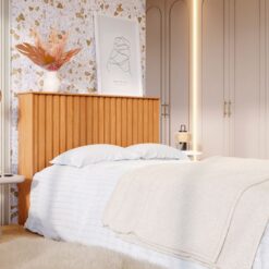 Cabeceira Casal Ripado para Cama Box Detroit - Nature - Móveis Tebarrot