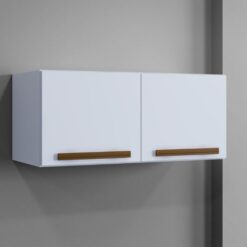 Armário de cozinha Aéreo 2 portas Cristal Titanium Gel - Branco - ATM