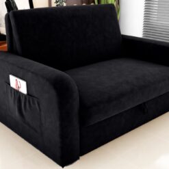 Sofá-Cama com baú 2 Lugares Daiane - Preto - Matrix