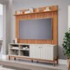 Conjunto Home - Painel e Rack para TV 70" Holanda - Off White/Cinamomo - PMB