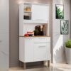Kit Cozinha Compacto 3 portas e 1 Gaveta Lia - Branco - Sallêto