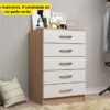 Cômoda com 5 Gavetas CP054B - Branco/Cinamomo - EVD