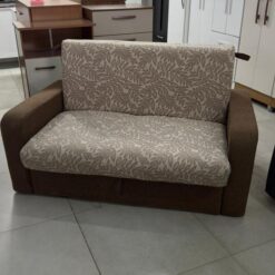 Sofá-Cama com baú 2 Lugares Daiane - Marrom/Floral - Matrix