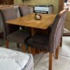 Conjunto Mesa de Jantar Retangular Salinas Londres 120 x 80 Com 4 Cadeiras marrom - Cinamomo - Cel Móveis