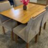 Conjunto Mesa de Jantar Retangular Salinas Londres 120 x 80 Com 4 Cadeiras Bege - Cinamomo - Cel Móveis