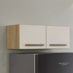 Armário de cozinha Aéreo 2 portas Cristal Titanium Gel - Cinamomo/ Off White -  ATM