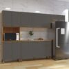 Cozinha Completa Modulada 4 peças 12 portas Cristal Titanium  - Cinamomo/Grafite - ATM