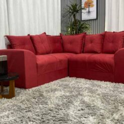 Sofá de canto Belo - Vermelho 608 - Alpoim Estofados