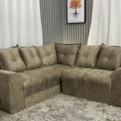 Sofá de canto Belo - Marrom Cappuccino 609 - Alpoim Estofados