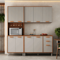 Kit Cozinha 3 peças Itafriz com 10 Portas - Cinamomo/Fendi - Itatiaia