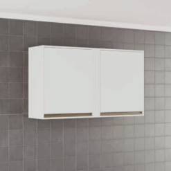 Armário Aéreo de parede 2 portas Pérola 120cm - Branco - Sallêto